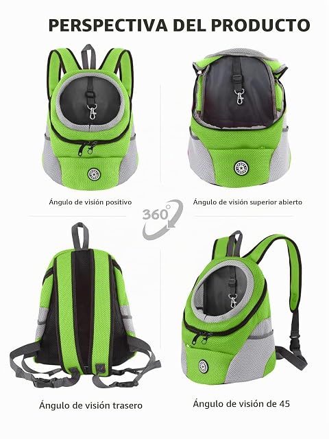 Foto 5 de 6 de PETCUTE Mochila para Perros y Gatos,Transpirable,Mochila Transportadora para Perros con Correa…