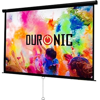 Duronic MPS80/ 43 Rolloleinwand / 80" / 4:3/163 x 122 cm / 4 K Full HD 3D / Verstärkung 1.0 / Projektor Leinwand/Beamer Leinwand/Heimkino, Büro, Präsentationen, Schulen, Events