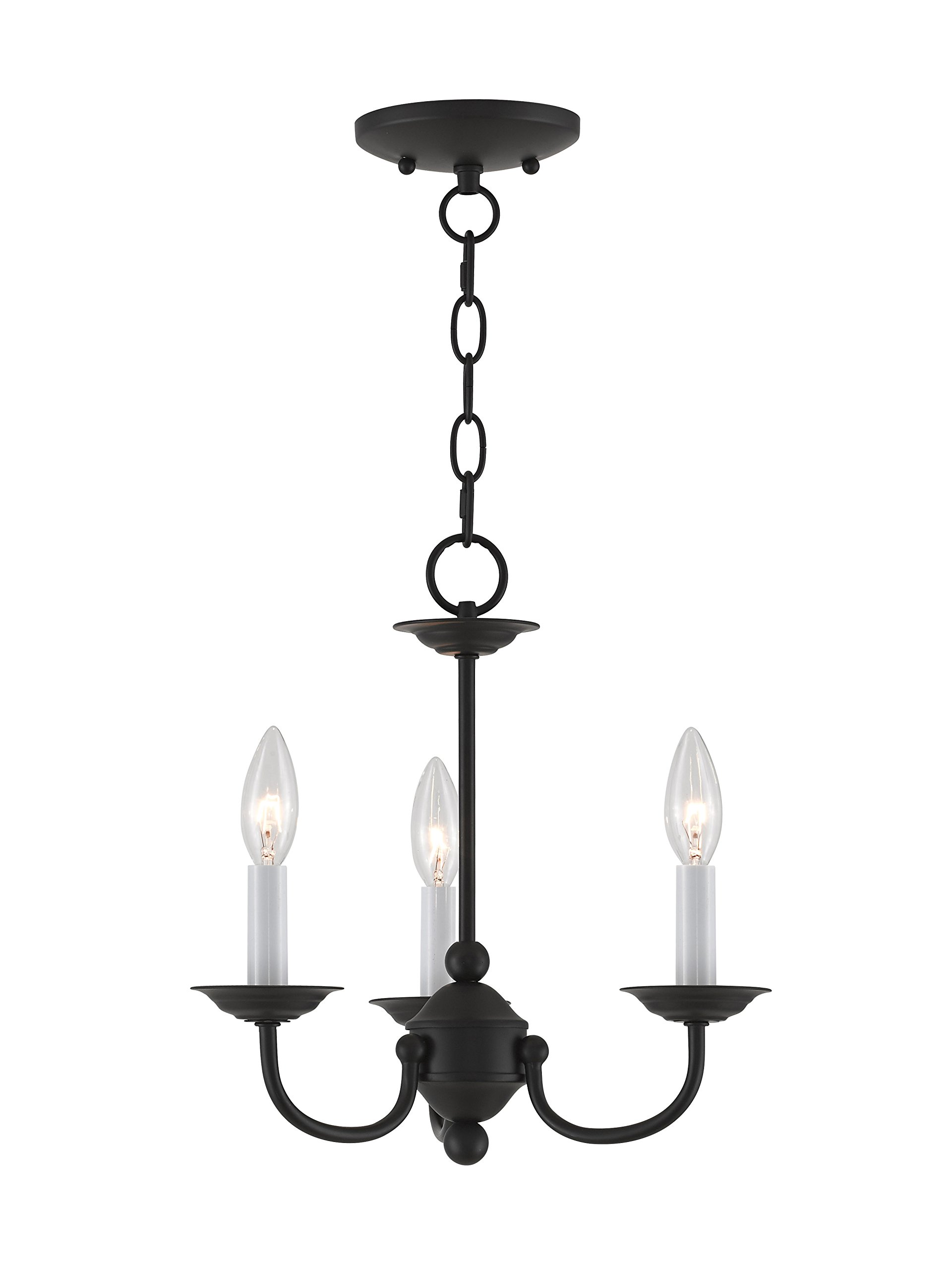 LivexLighting Home Basics 3-Light Black Chandelier, Steel