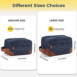 Vorspack Large Travel Toiletry Bag - Hanging Toiletry Bag for Men Water Resistant Canvas Shaving Bag with Large Capacity for Home Travel - Navy Blue
