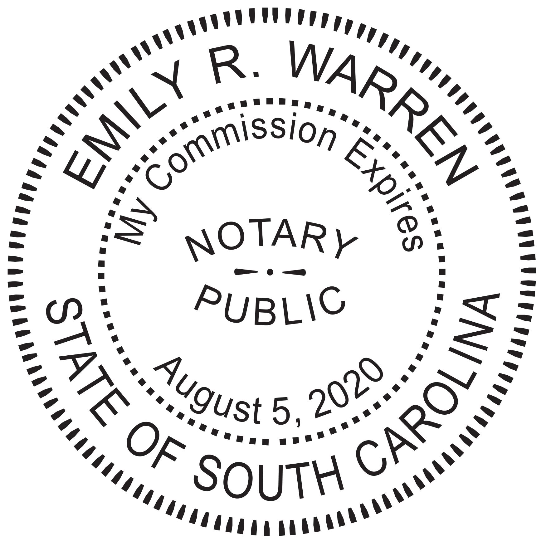 MaxMark Round Notary Pre-Inked Stamp for State of South Carolina