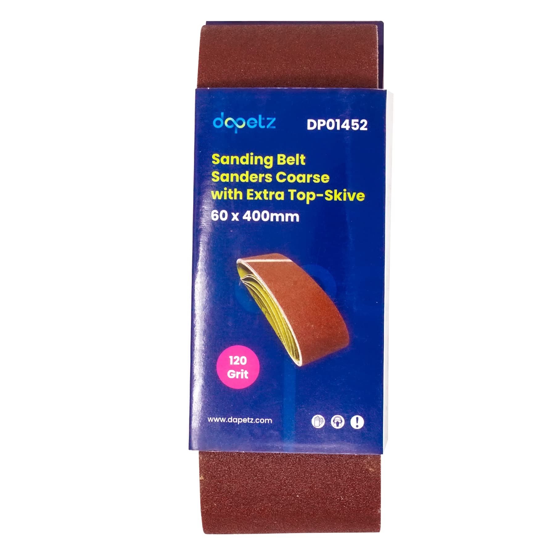 Dapetz ® Sanding Belts 60 X 400Mm Aluminium Oxide Abrasive Fabric 120 Grit Compatible With Bosch Sander Grinding Polishing Sharpening Derusting Paint Varnish 5Pcs