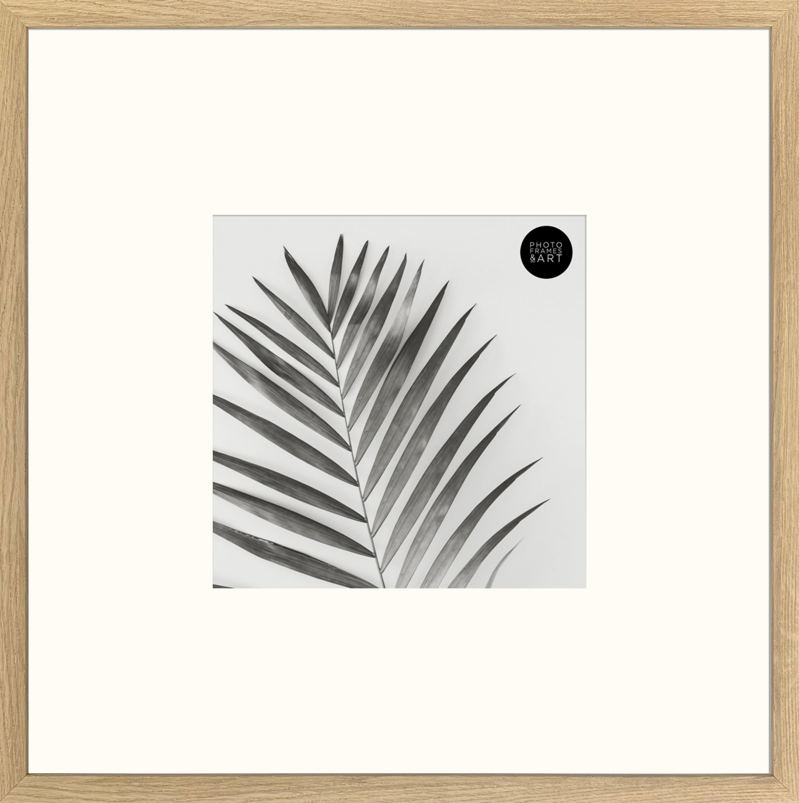 Pf+A Oak Effect Real Wood Large Square Frame For 10X10 Photo - 20X20 For 10X10 Hartland Picture Frame / 20X20 For 10X10 Frame