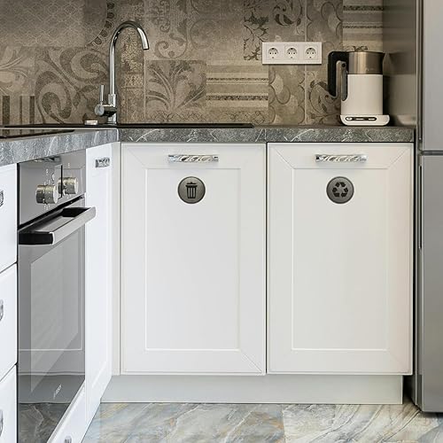 Miniatura 3 de Juego de 2 calcomanías de basura y reciclaje, para interiores y exteriores, resistentes a los rayos UV, estable y resistente a la intemperie,