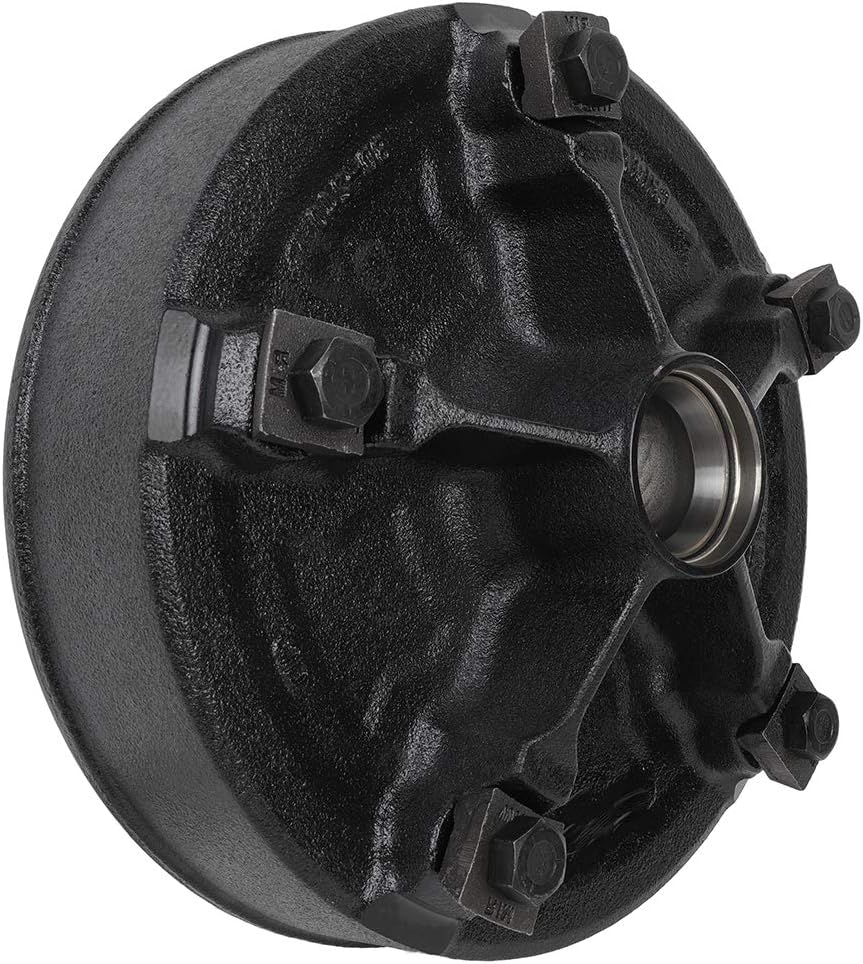 ECCPP Mobile Home Trailer Brake Drum - 12 x 2 5 Bolt LM67048 x L68149 Black 6000lb Silver MH8234