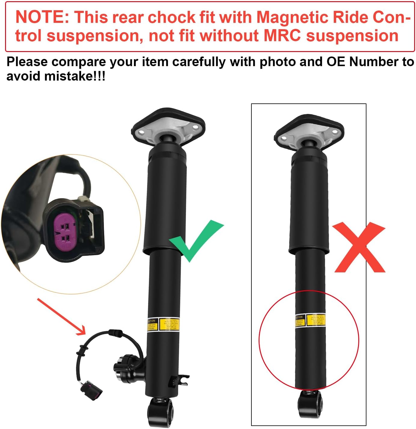 Pair Rear Strut Shock Absorber Assembly w/Magnetic Ride Control, Fit for 2010-2016 Cadillac SRX [2.8L 3.0L 3.6L], Direct Replacement OE ‎12823605 20853197 20953566