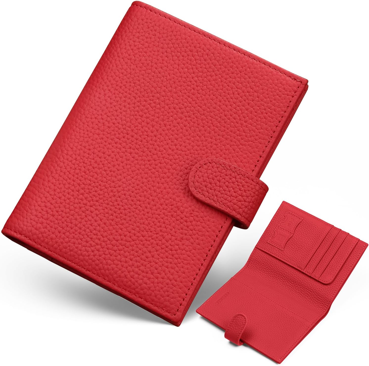 Genuine Leather RFID Blocking Passport Holder for Travel Women Fashion Multiple Slim Passport Wallet for Women with Card Slots, Zippered Coin Pocket & Travel Passport Cover