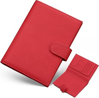 Genuine Leather RFID Blocking Passport Holder for Travel Women Fashion Multiple Slim Passport Wallet for Women with Card Slots, Zippered Coin Pocket & Travel Passport Cover