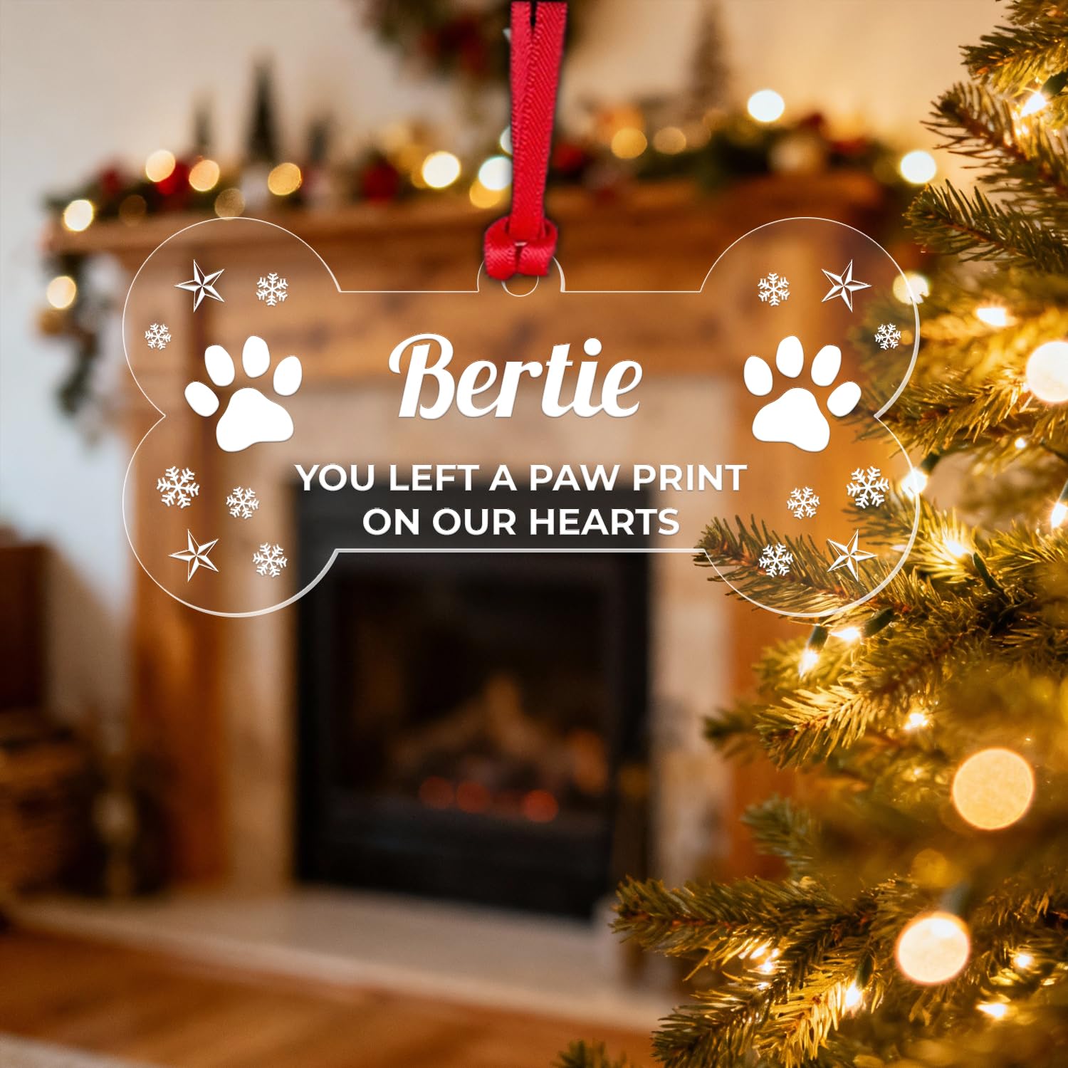Personalised Dog Memory Christmas Bauble Pet Puppy Memorial Xmas Decoration Gift