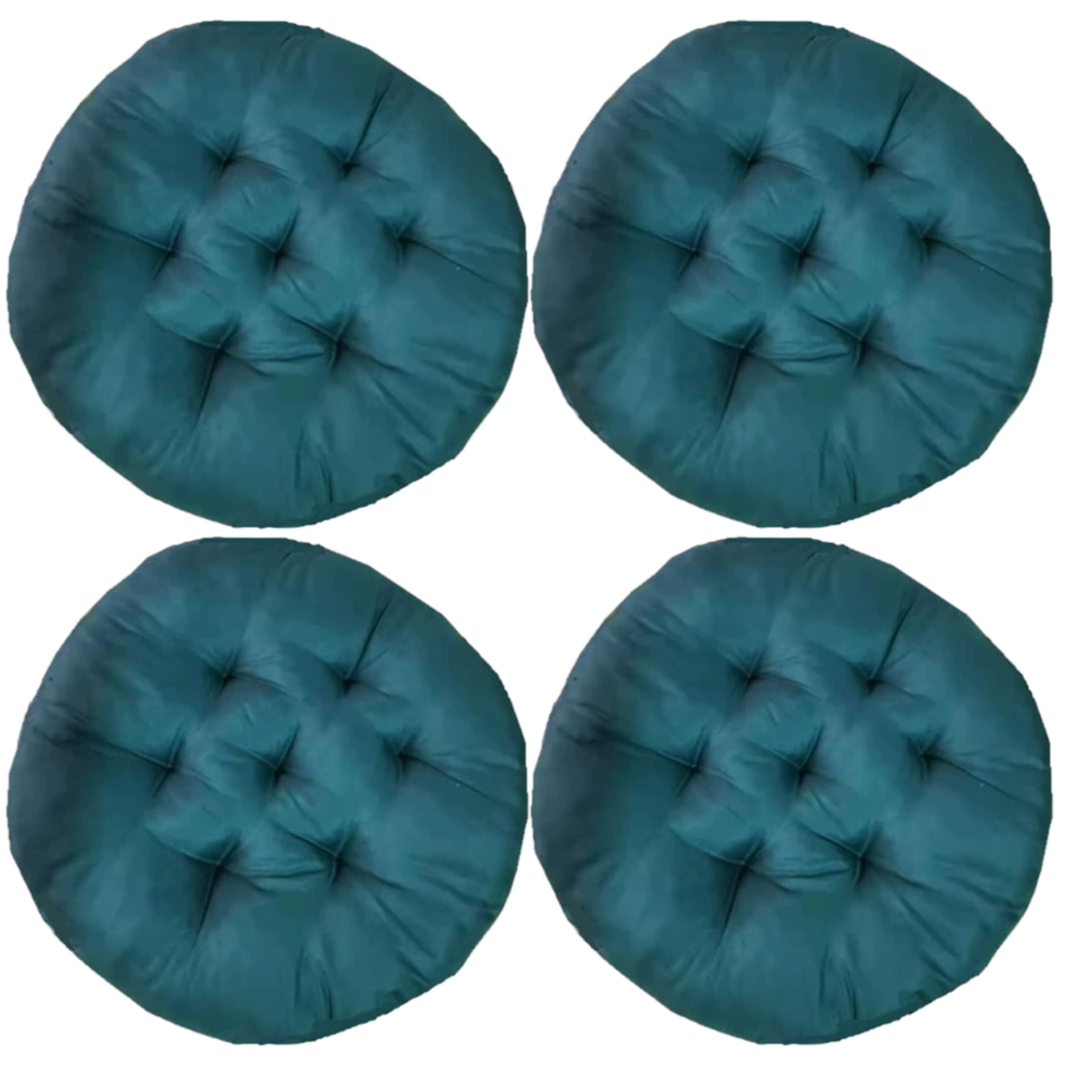 Juego de 4 cojines redondos de 16 pulgadas, suaves para el suelo, para sala de estar, cocina, oficina, exteriores, color verde