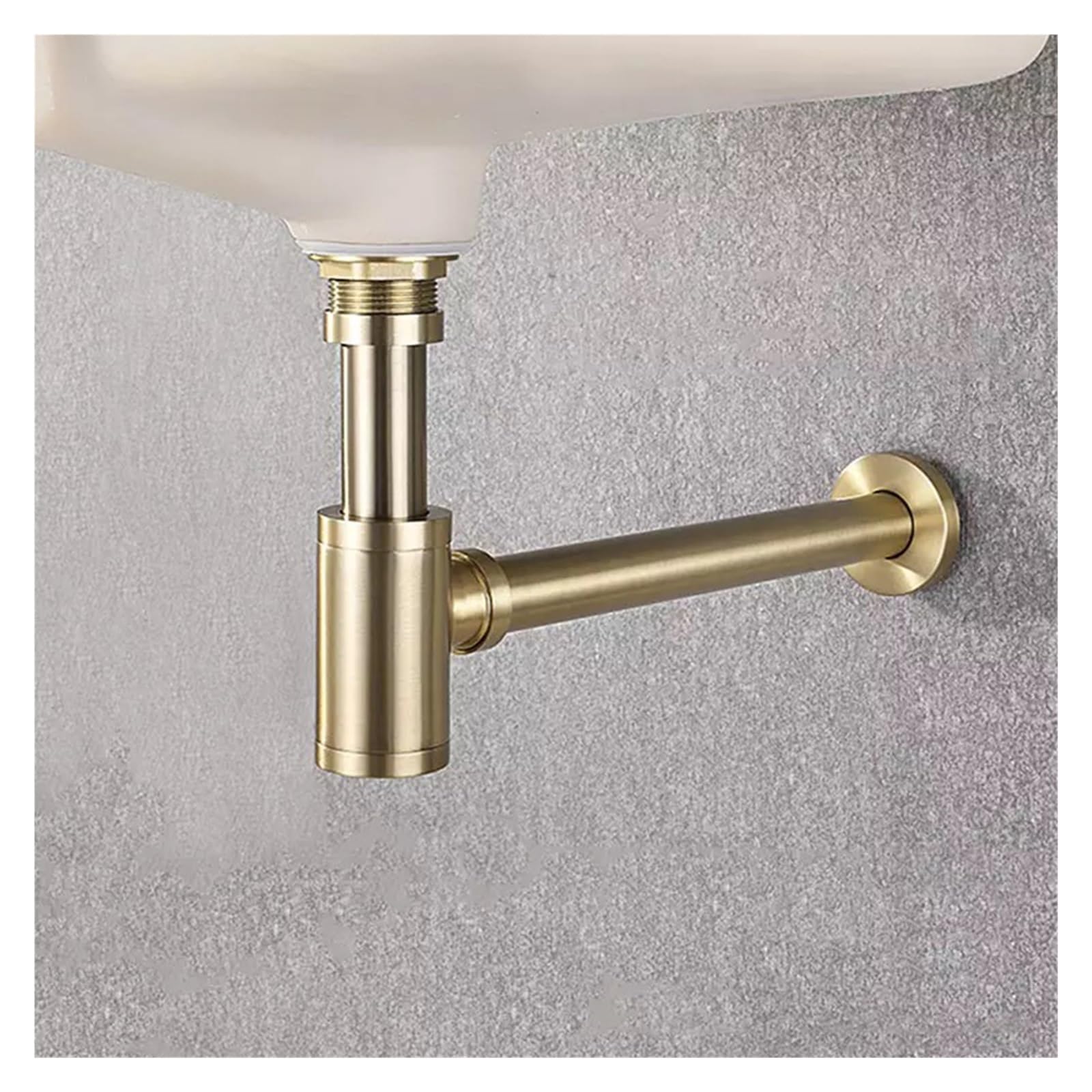 1 Uds. Trampa for botellas de baño, sifón, tubo drenaje del fregadero, accesorio, tapón Pop cromado cepillado negro for el hogar Para Bricolaje(Golden Bottle)