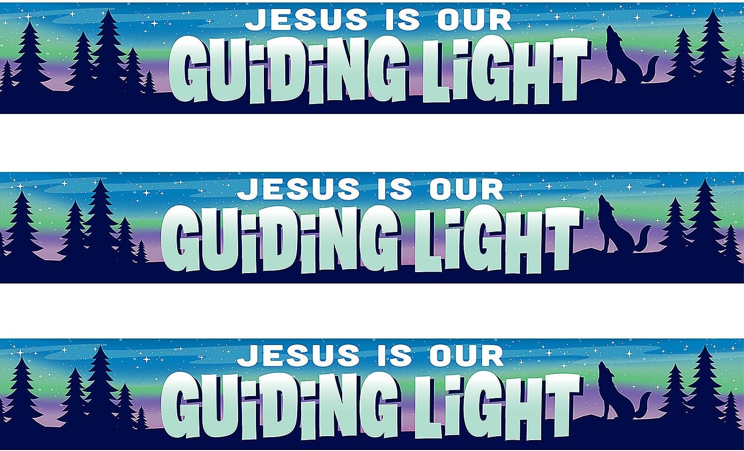 20フィート 3 3/4インチ x 4 1/2インチ Great North VBS Jesus is Our Guiding Li
