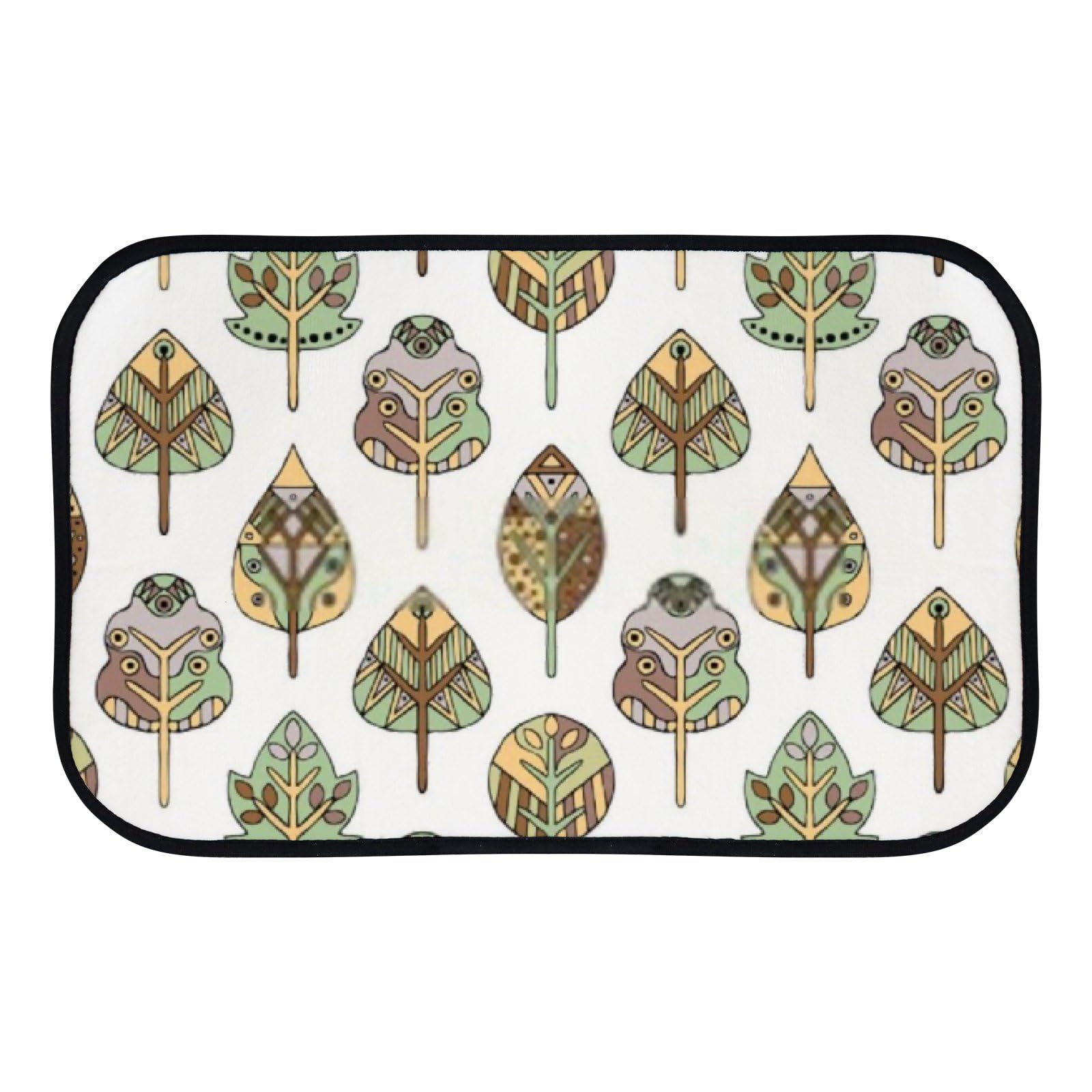 Nuansexi Bathroom Rugs Stylized Tree Doodle Style Cute Floor Mats Non Slip Bathmat Doormat Tub Mat Coral Velvet Absorbent Entrance Carpet Mats Machine Washable Bedroom Decor