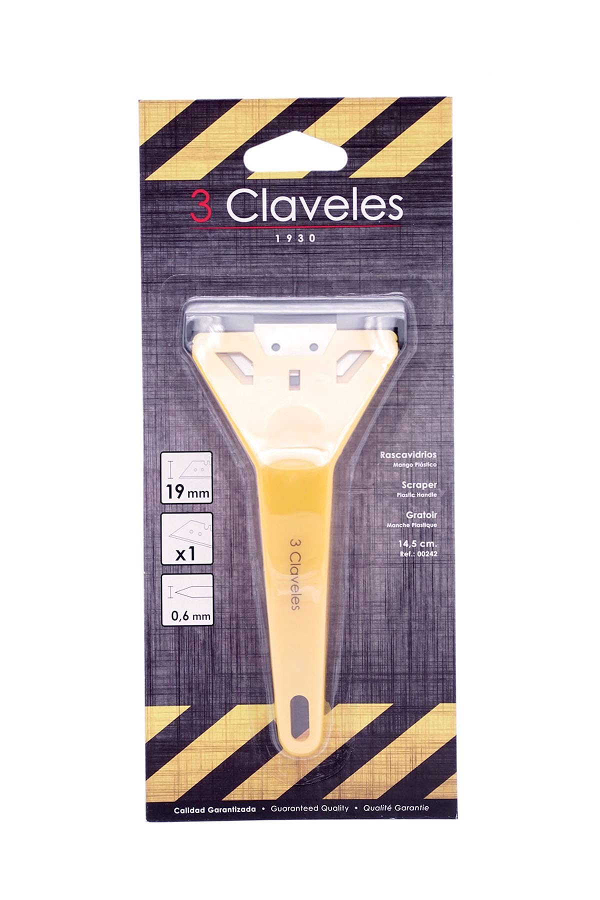 3Claveles 242 - Rasca vidrio de 14,5 cm, hoja de 60 mm