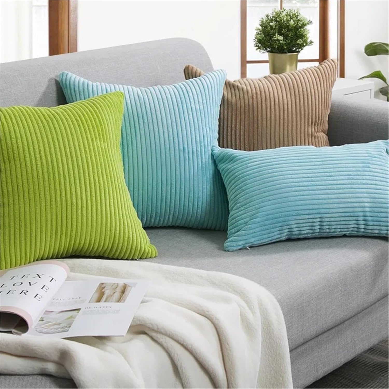 Square Extra-Large Cushion Cover is Soft and Comfortable, Equipped with Invisible Zippers and Decorative Pillowcases, Suitable for Sofa Use.(B,65x65CM)