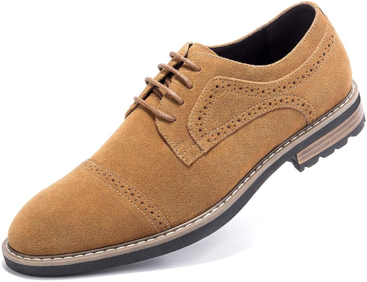 Men's Suede Dress Shoes Oxfords Wingtip