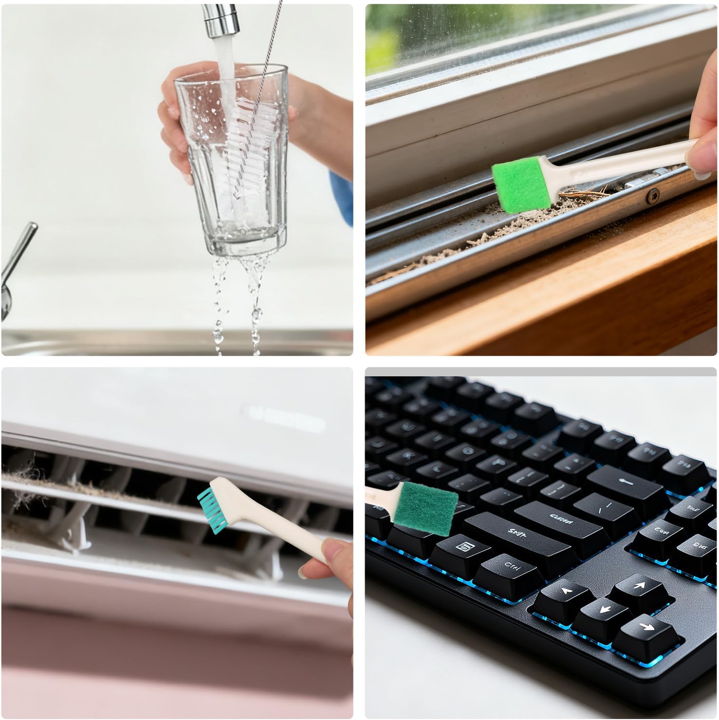 13pcs Humidifier Cleaner Brush Set, Small Detail Cleaning Brushes for Humidifiers Mini Cleaner Kit Tool Accessories for Household Keyboard Tiny Bottles Tiles Tight Spaces