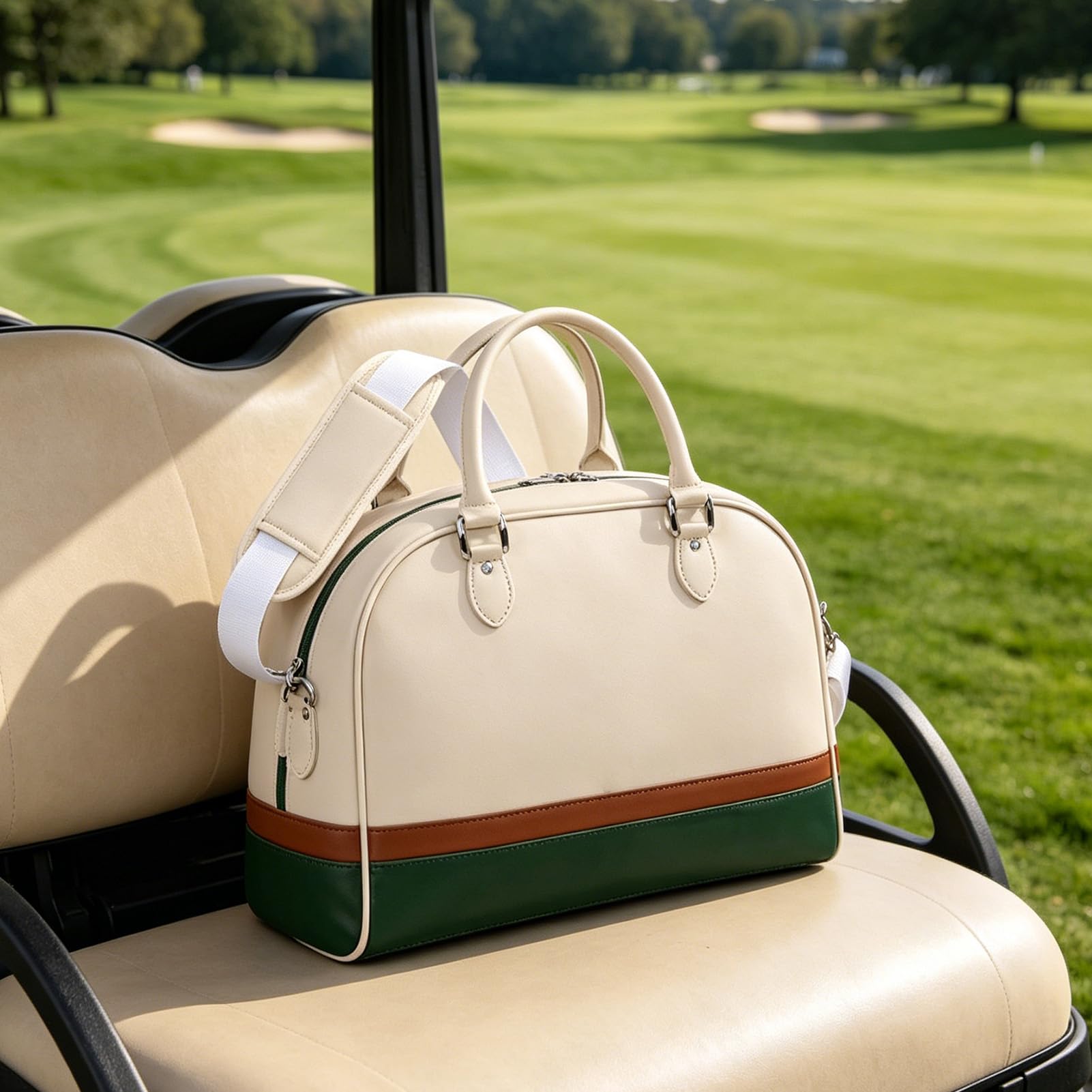 ZJchao Leichte Golftasche, Hochwertige Kunstledertasche mit Mehreren Fächern für Damen, Golfzubehör, Kleidung, Reisen