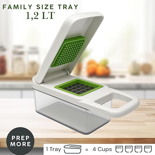 Miniatura 8 de Picador de verduras, cortador profesional de mandolina de cocina, cortador de verduras ajustable con cuchillas de acero inoxidable, picador de