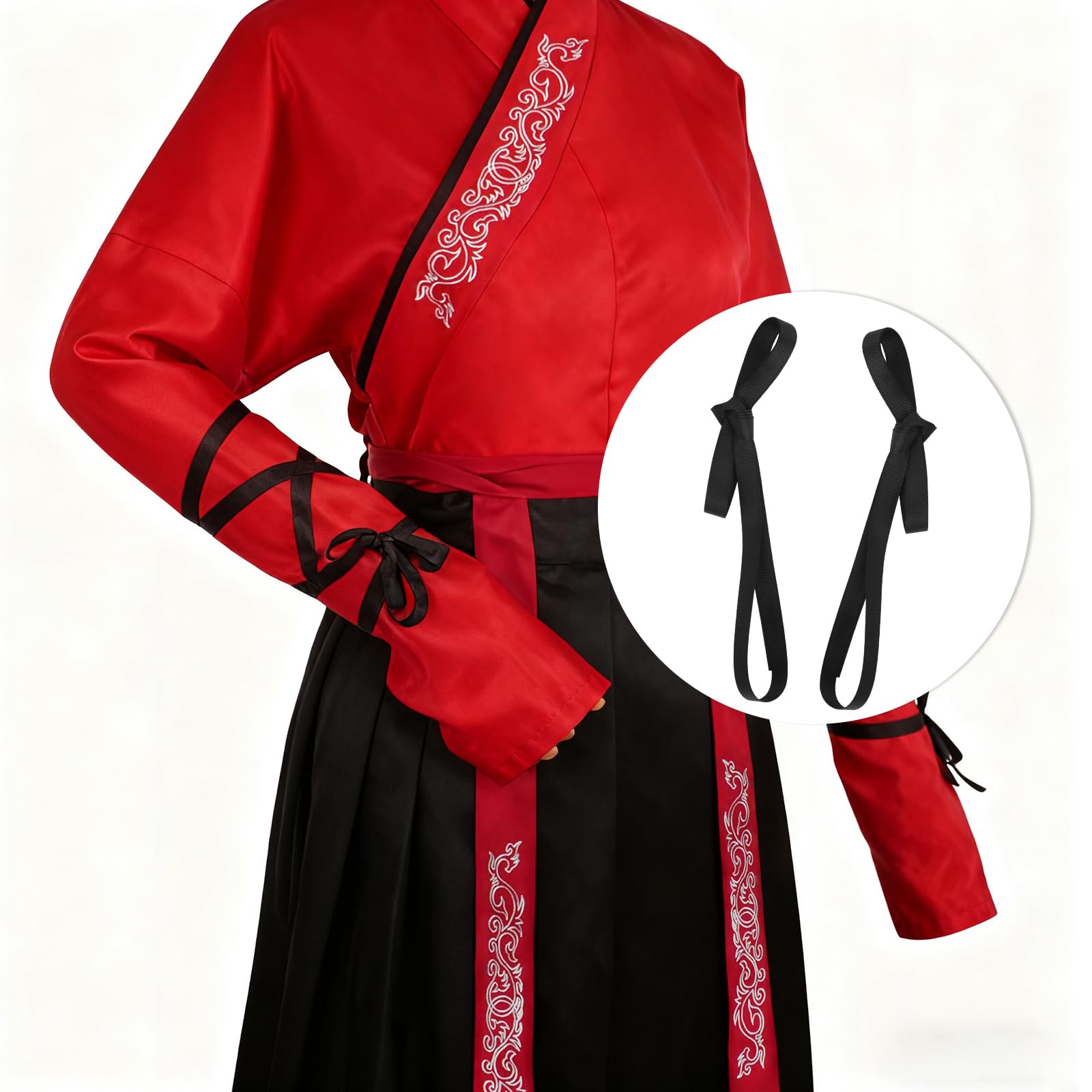 Damska sukienka Hanfu, tradycyjny chiński zestaw kostiumowy, luźne rękawy, haftowane konopie na orientalny Cosplay, festiwal, do noszenia na co dzień (z akcesoriami)