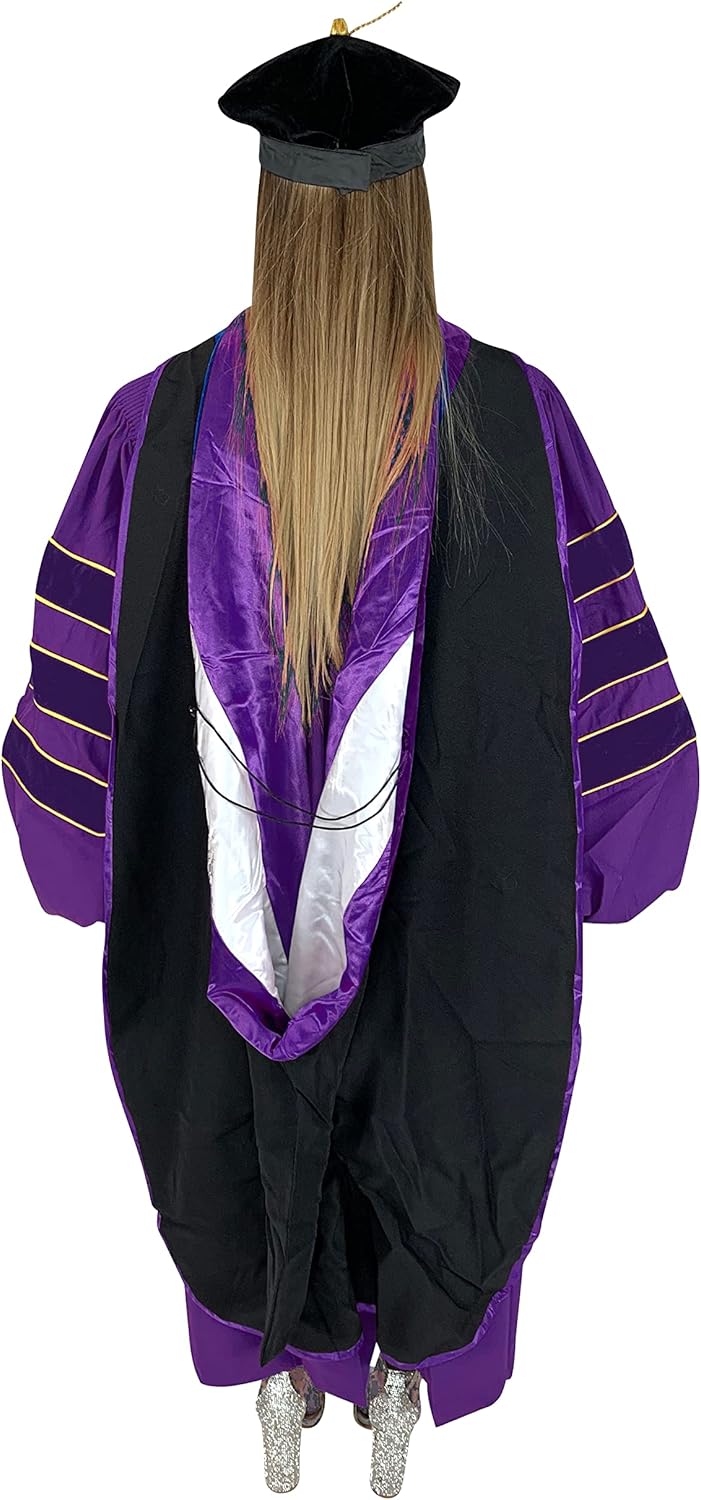 Doctoral Graduation PhD Hood – Academic Regalia Deluxe Doctorate Hood for PhD, EdD, JD | Custom Degree Color & Velvet Lining