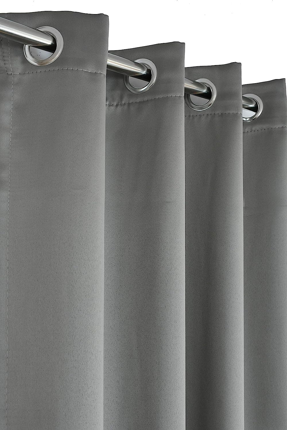 RSTC 100% True Blackout Window Curtains 5 Feet, Set of 1 Panels | 300 GSM Heavy Room Darkening Polyester Cloth for Bedroom & Living Room | Thermal Insulated Heat & Noise Reducing (60x47 Inch, Grey) | 100% Room Darkening Thermal Insulated Heat & Noise Reducing Curtains 5 feet long