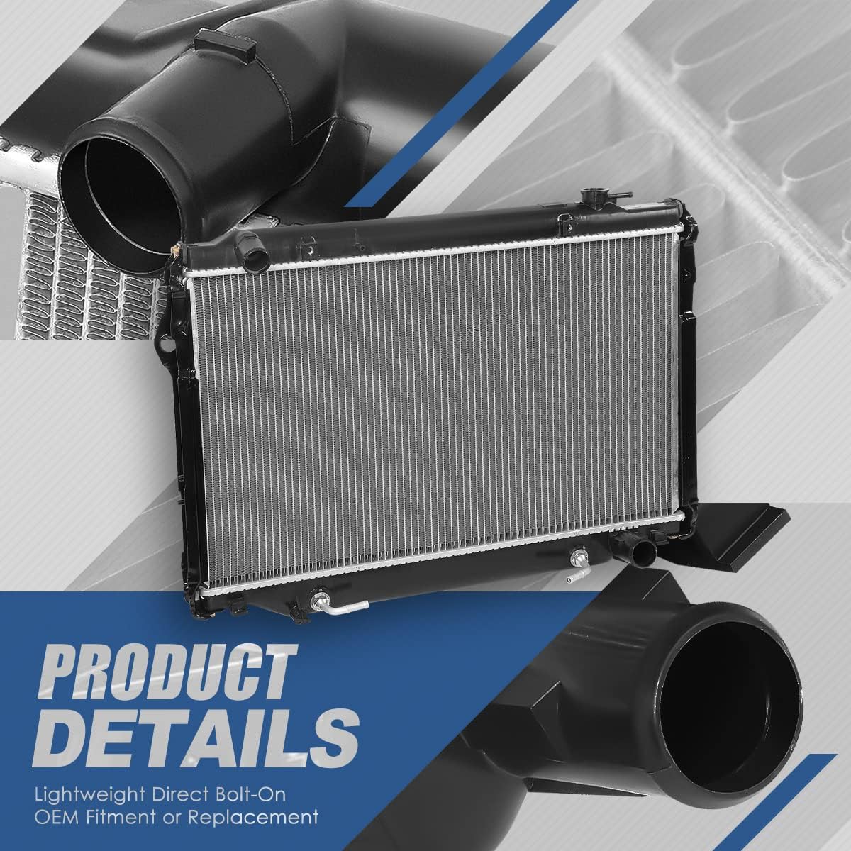 Auto Dynasty Radiator Compatible with 1993-1997 Lexus LX450 Toyota Land Cruiser AT, DPI 1918 Factory Style 2-Row Cooling Radiator, Aluminum Core