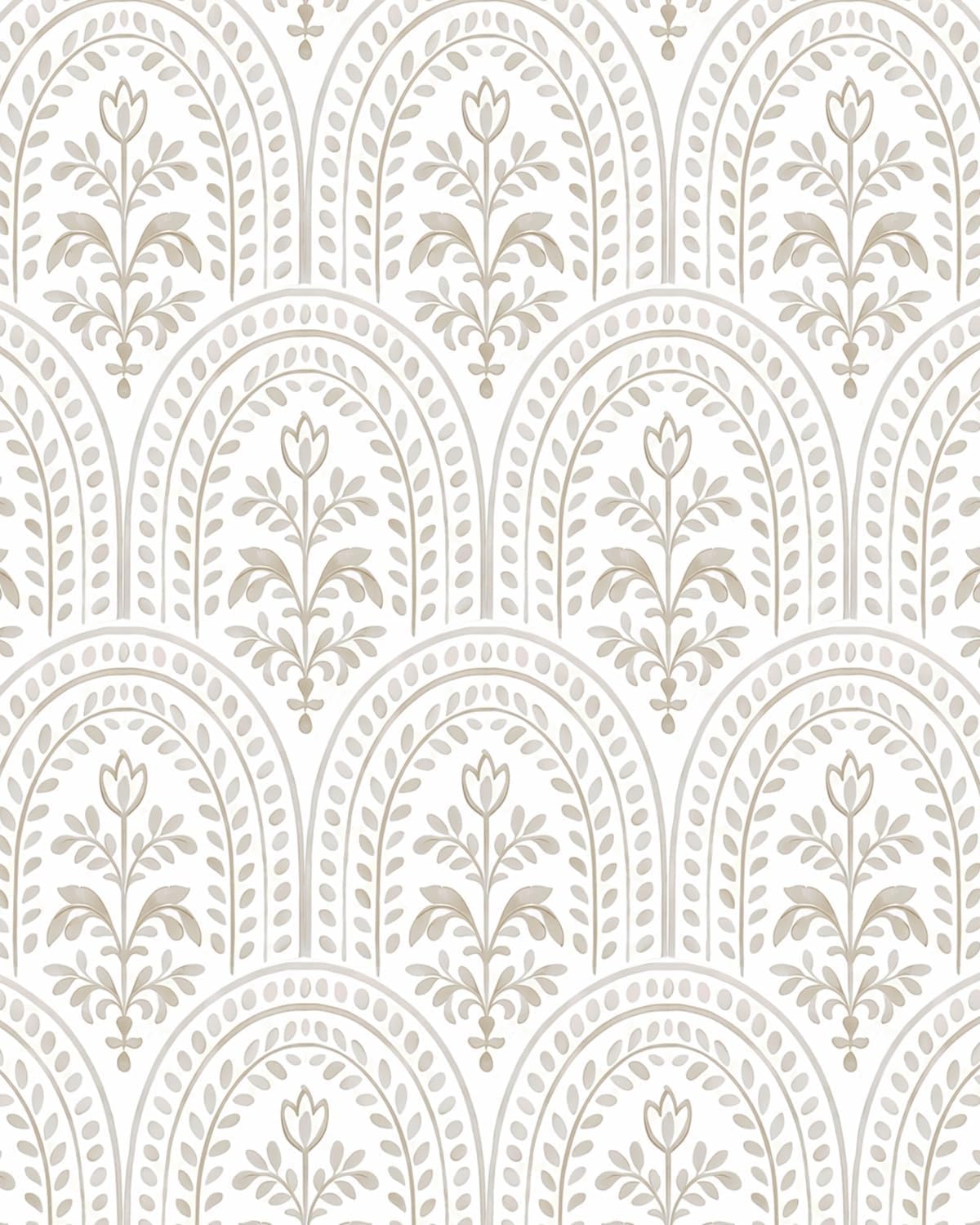 Beige Boho Floral Peel and Stick Wallpaper 17.5” x 394” | Self-Adhesive, Removable and Waterproof for Smooth Walls, Bedrooms, Bathrooms, Kitchens, Cabinets, Shelves and Drawers