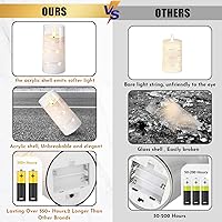 Vista 2 de NURADA Velas parpadeantes sin llama: luces de cadena de estrella incorporadas, velas LED de mecha 3D acrílicas que funcionan con pilas, con control