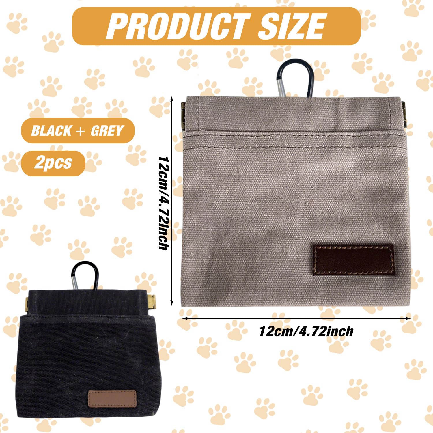Dog Treat Bag, 2 PCS Treat Pouch for Dog Training Small Dog Walking Bag, Waterproof Treat Bags - Image 2
