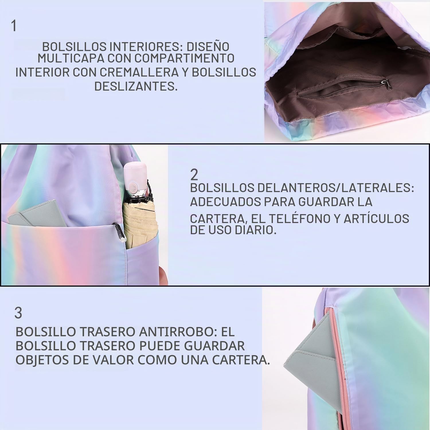 Mochila de Cuerdas Impermeable para Mujer y Hombre, Bolsa de Deporte Faltable con Gran Capacidad para Gimnasio, Natación, Viajes y Actividades al Aire Libre