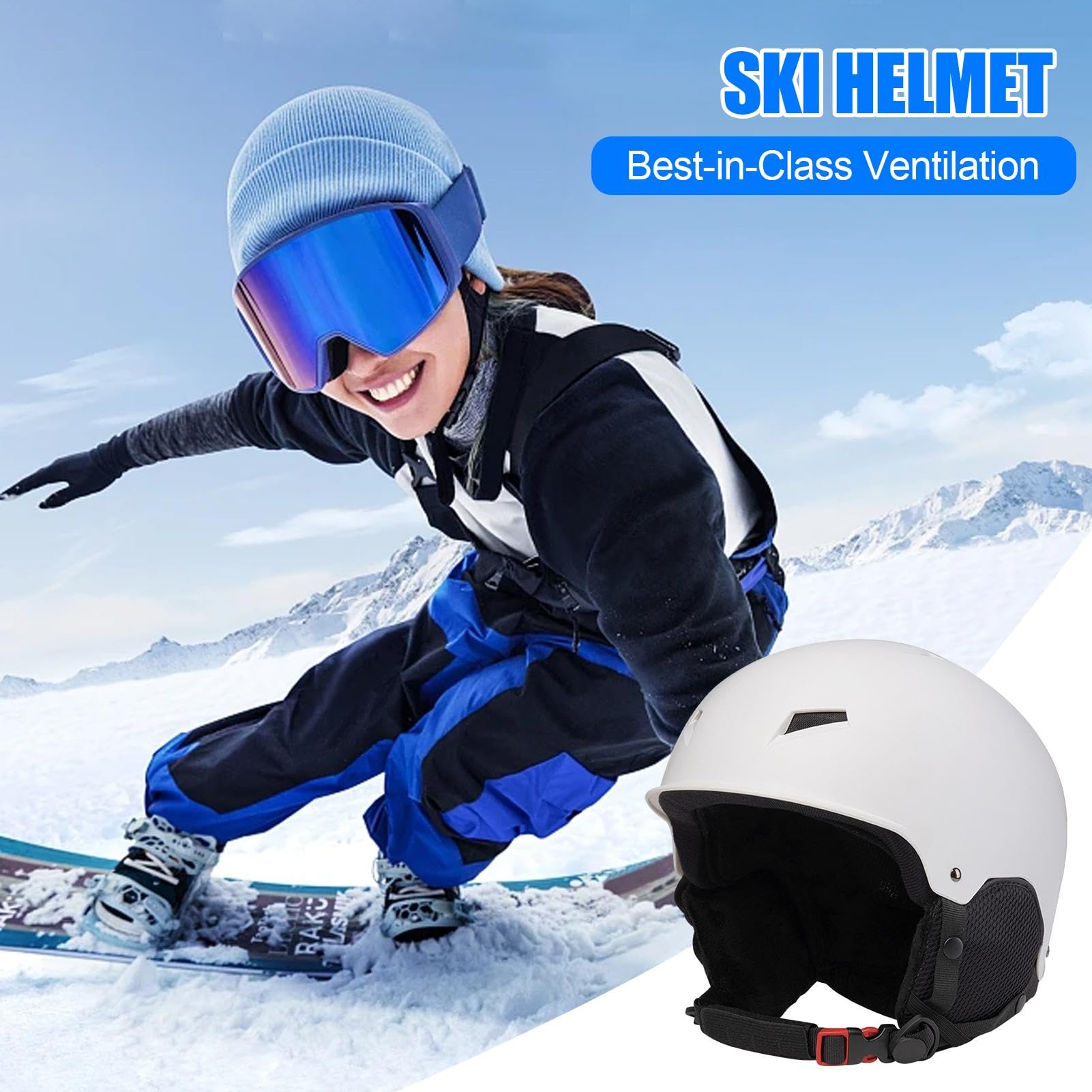 Cappello di sicurezza per snowboard, elmetto da sci | Cappello rigido con | protezione regolabile Cappello di sicurezza per snowboard - Cappello di sicurezza protettivo portatile con clip per occhiali