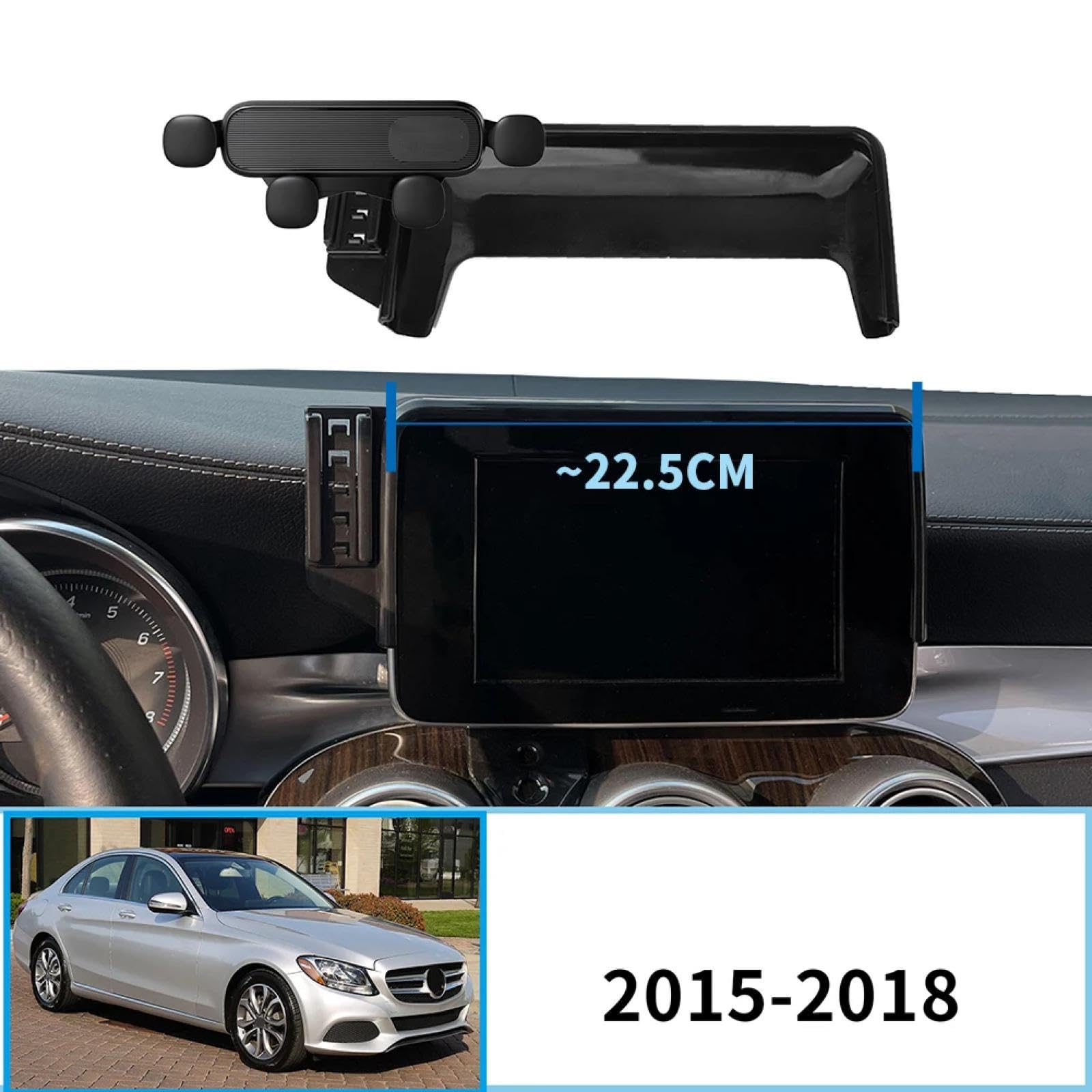 Uchwyt Samochodowy na Telefon dla Benz W205 C-Class 2015-2018, 7-calowy uchwyt samochodowy na telefon komórkowy, stojak na nawigację GPS (podstawa i uchwyt 9)