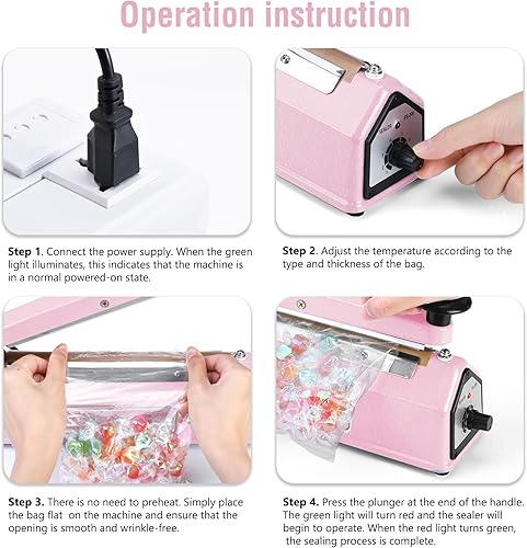 Vista 23 de METRONIC Sellador de impulso de 16 pulgadas, máquina selladora térmica manual para bolsas de plástico, selladores de bolsas retráctiles, máquina