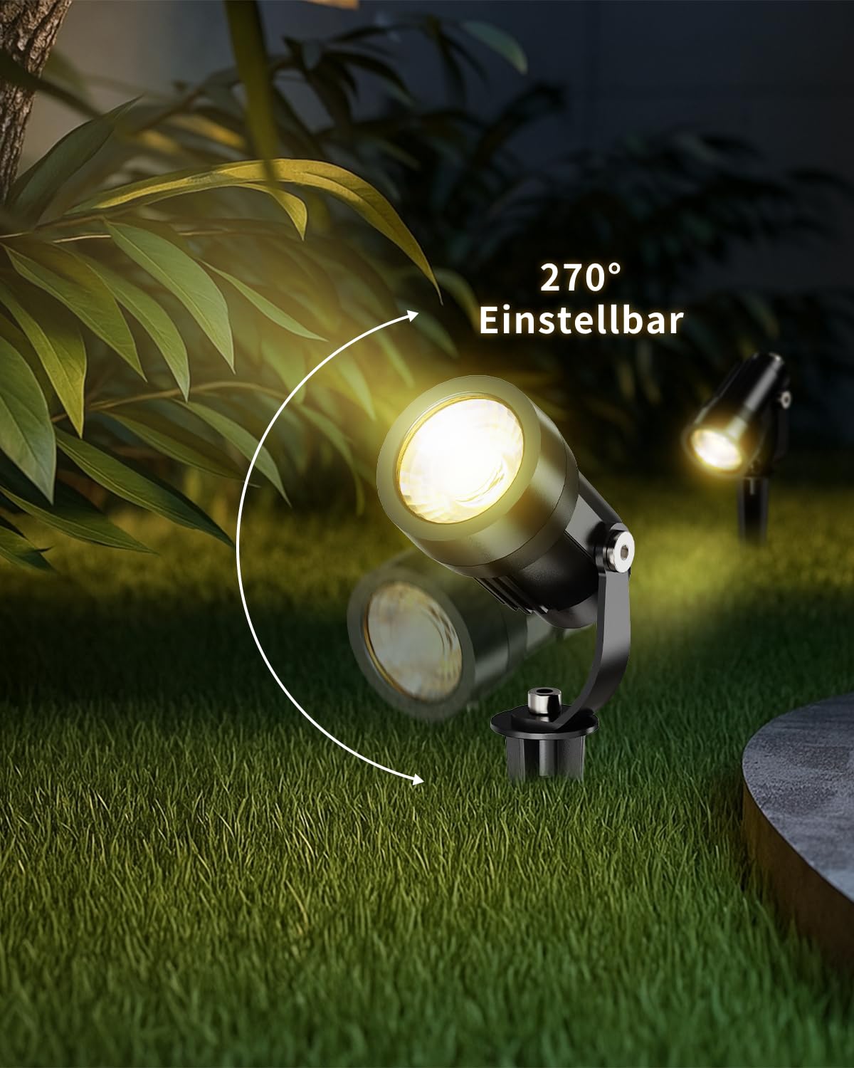 HIBOITEC 12PCS Gartenbeleuchtung Set mit 65W Transformator, 30m Kabel &12 Verbinder, Fotozelle Sensor Strahler Außen, Gartenstrahler Led außen Wasserdicht, 2700K Timer Gartenlampen für Rasen, Wege