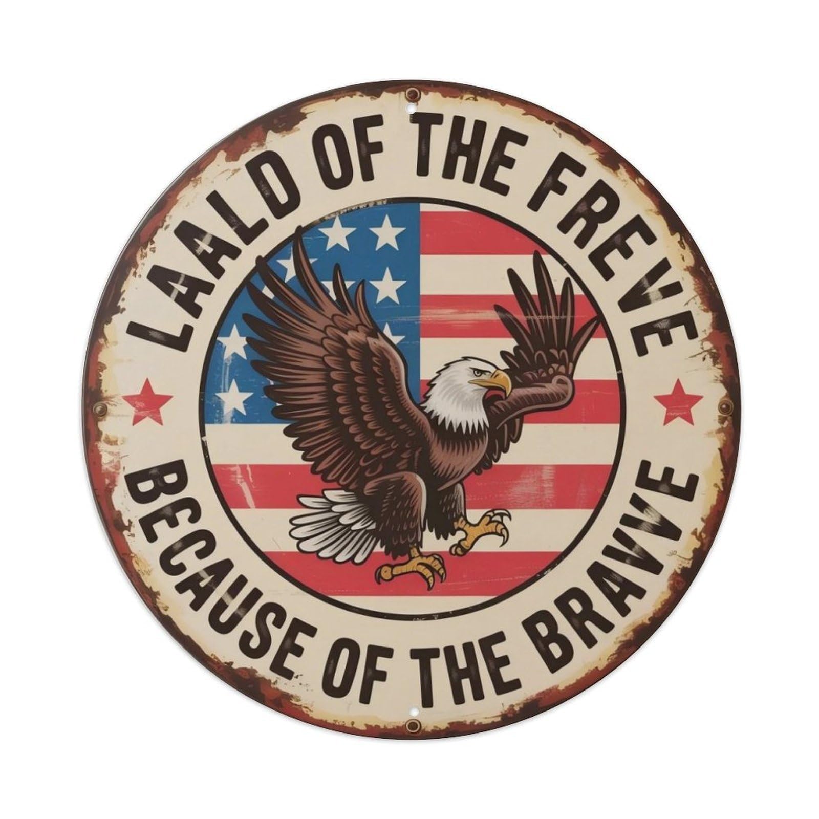 4th of July Patriotic Metal Tin Sign Plaque