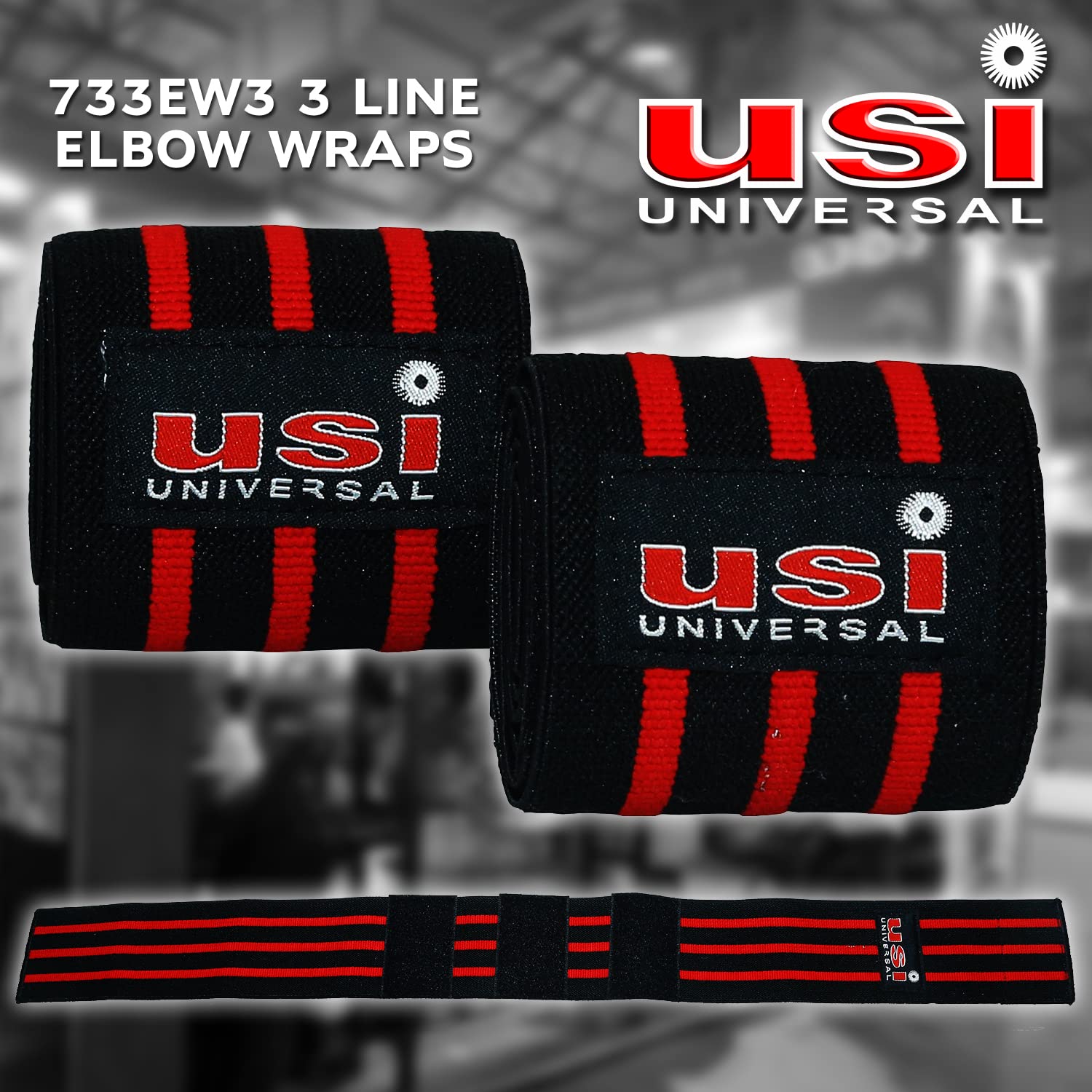 USI 3 LINE - Gomitiere, colore: Nero/Rosso