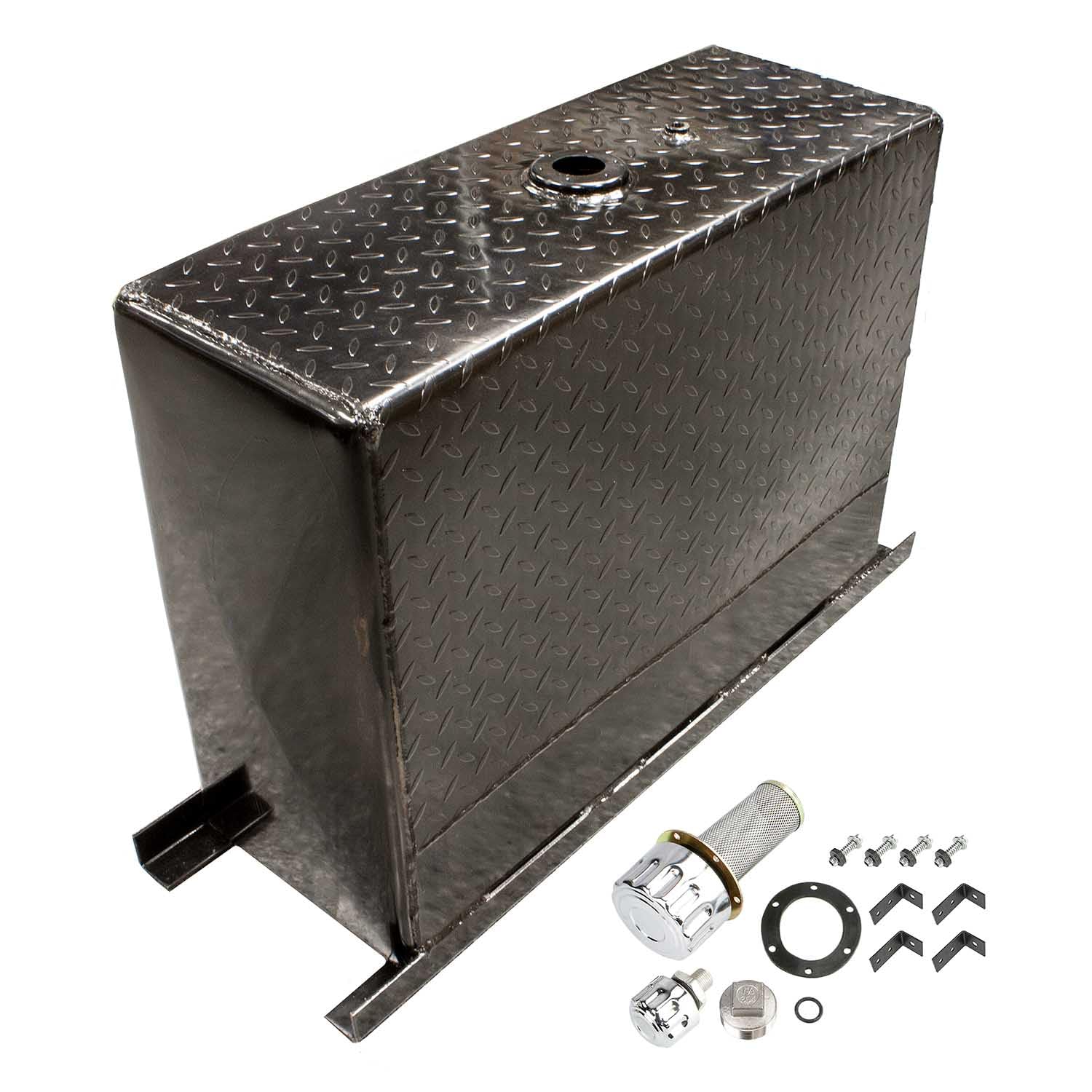 HYDRAULIC OIL FLUID TANK - 50 GALLON UPRIGHT STEEL WITH HARDWARE KIT