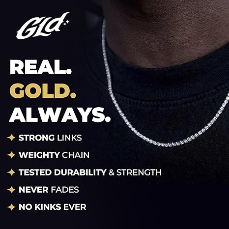 Amazon | GLD ラウンドカットテニスチェーンネックレス - アイス
