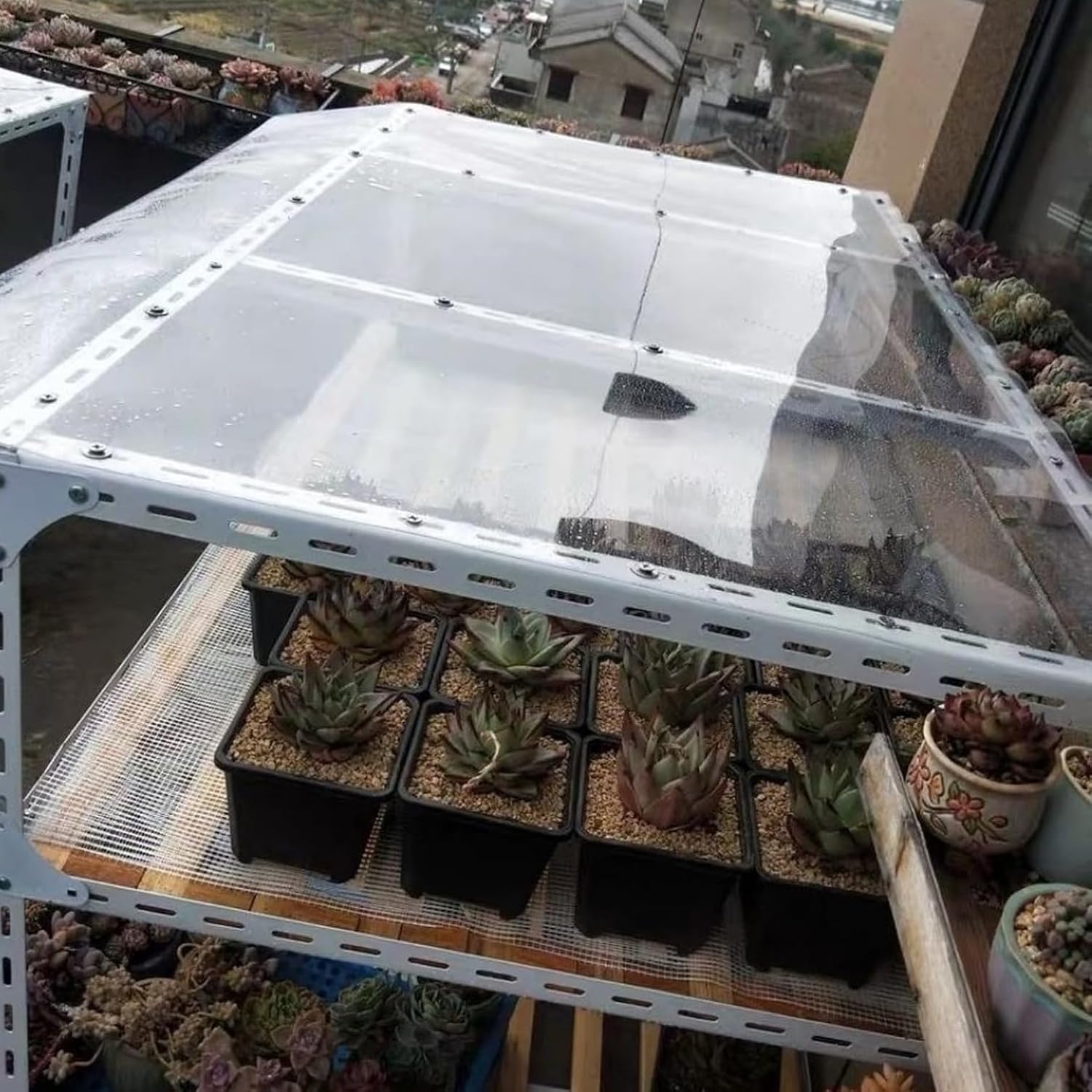 Clear Acrylic Plastic，Clear Polycarbonate Roofing Sheets for Shed Panel Greenhouse Transparent Acrylic Plastic Cover with Anti UV Protection Outdoor Garden Canopy Awnings Window Patio Shelte