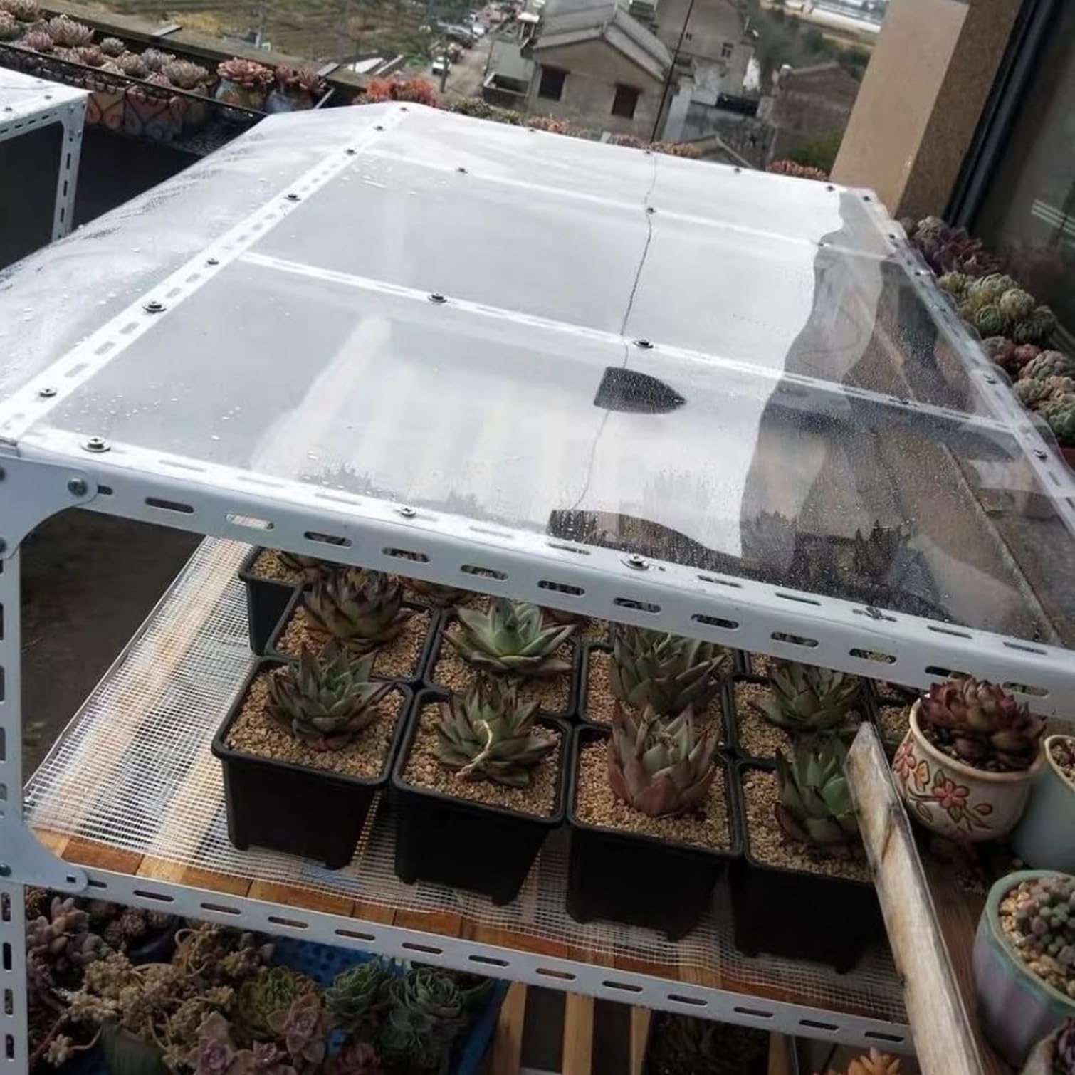 Transparente Polycarbonat-Dachplatten,Acrylglas Platten Kunststoffplatte,PC Endurance Board,Gewächshausplatten,Garten,Vordächer,Fenster,Terrasse,Balkon,UV-Schutz,Schlagfest (0.6x2m)