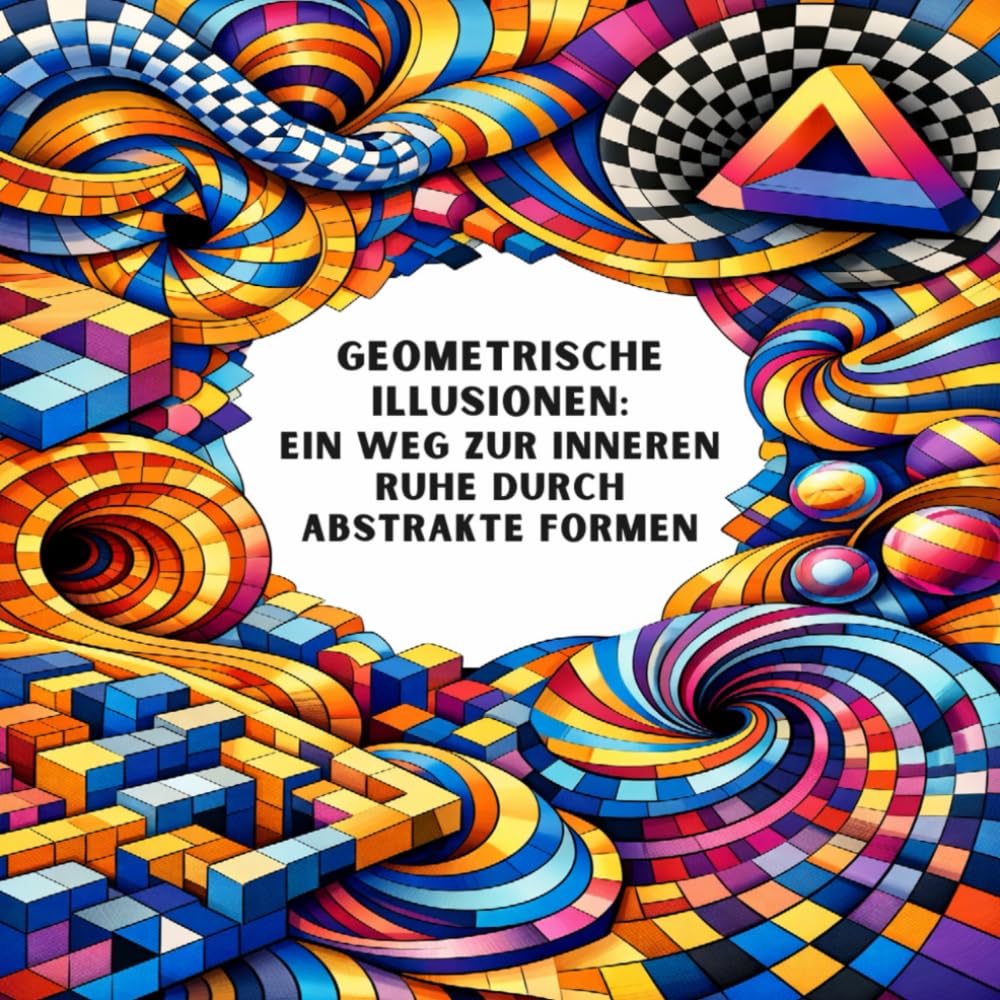 Geometrische Illusionen : Ein Weg zur inneren Ruhe durch abstrakte Formen: Ein Malbuch für Erwachsene speziell für den Stressabbau und die Förderung der Konzentration, 25 Bilder