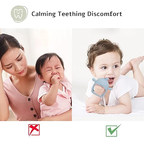 Miniatura 5 de 2 juguetes de dentición con forma de pollito para bebés, mordedores de muñeca que nunca se caen, juguetes masticables para bebés para necesidades de