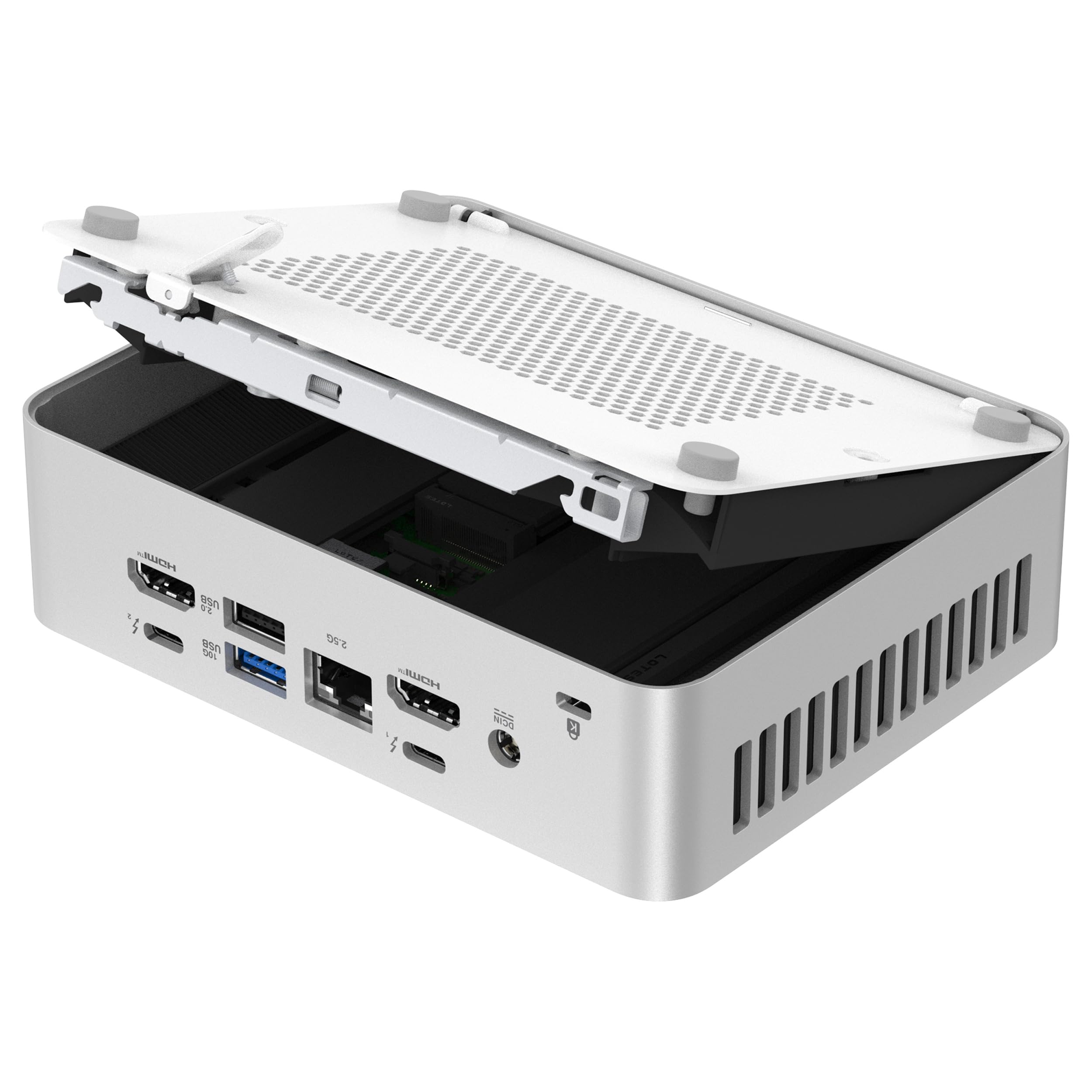 ASUS NUC 15 Pro+ Mini PC, Procesador Intel Core Ultra 5 225H, Intel ARC Graphics, sin Memoria, sin Almacenamiento, sin SO, Cable de alimentación Incluido, Plata | DDR5-6400, tarjeta gráfica integrada, Wi-Fi 7, Bluetooth 5.4, compatible con Windows 11 Pro