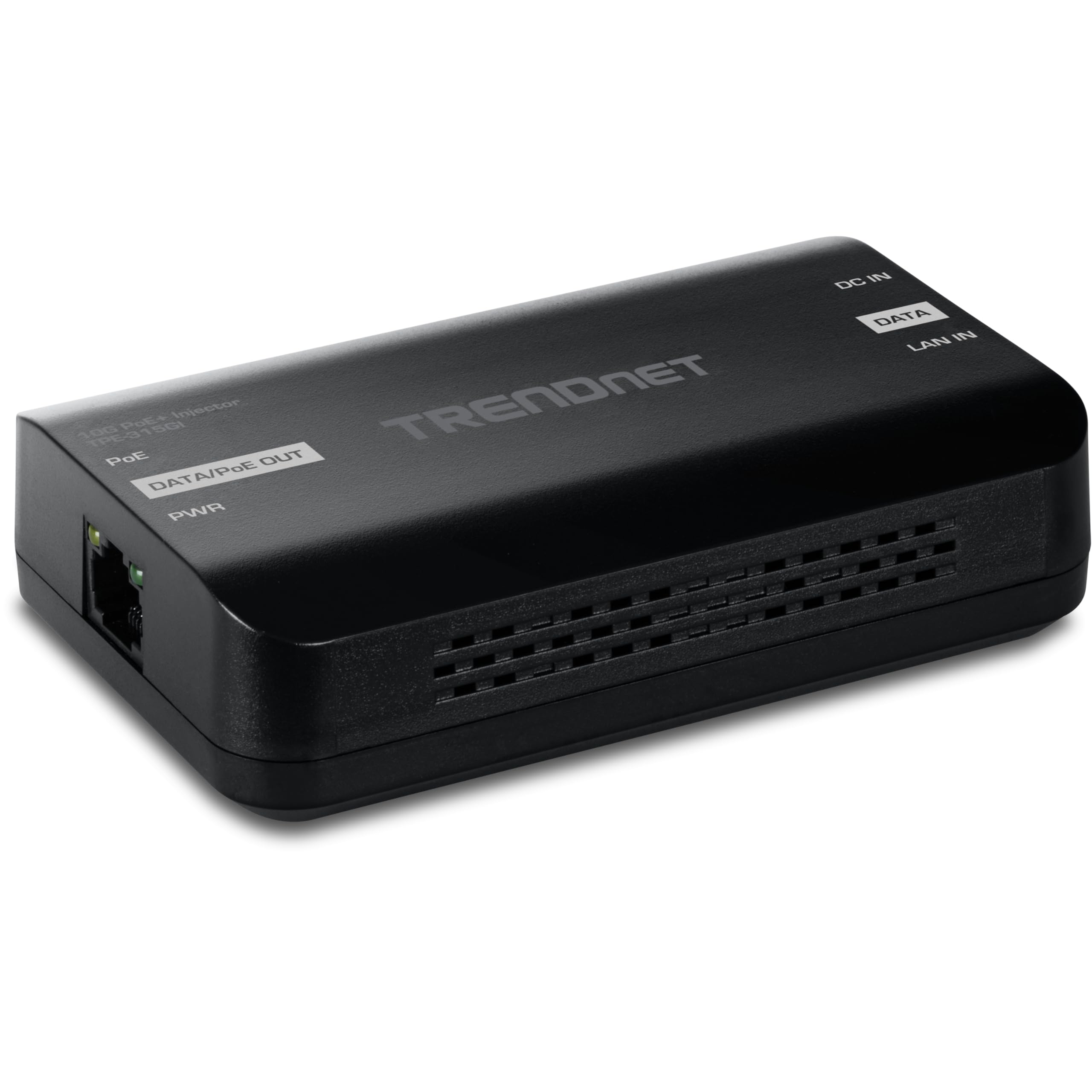 TRENDnet 10G PoE+ Injector, TPE-315GI | Convert Non-PoE Port to a PoE+ Port, 10GBASE-T Compliant, Up to 100m (328 ft.), Black