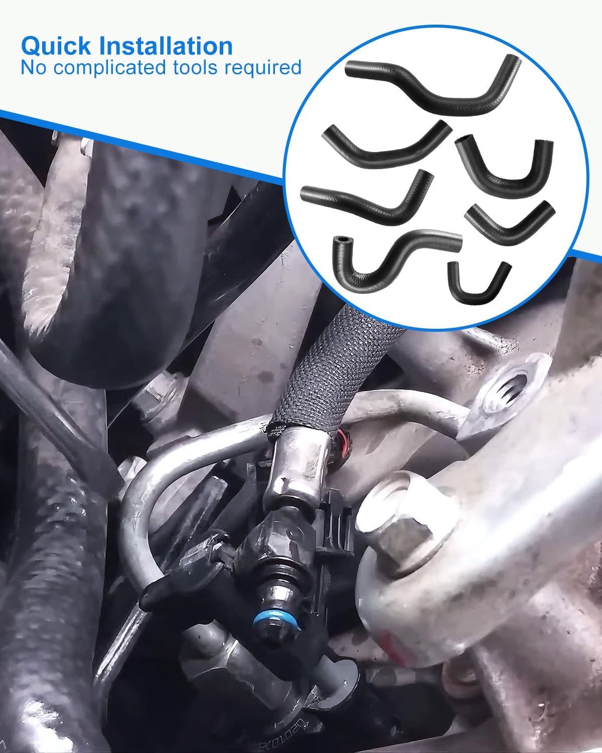 Low Pressure Fuel Line Kit Fit for LML Duramax Diesel Pickups 6.6L 2012 2013 2014 2015 2016, Replace 12636276 12636277 12636274 12645582 12624346 12636275 12636270