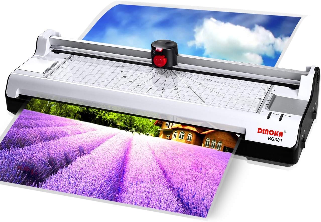 Laminator, DINOKA A3 Laminator 4 in 1 Thermal Laminator Machines with Paper Trimmer, Corner Rounder, 20 Laminating Pouches, Jam Release Function, for Home Office School Lamination.