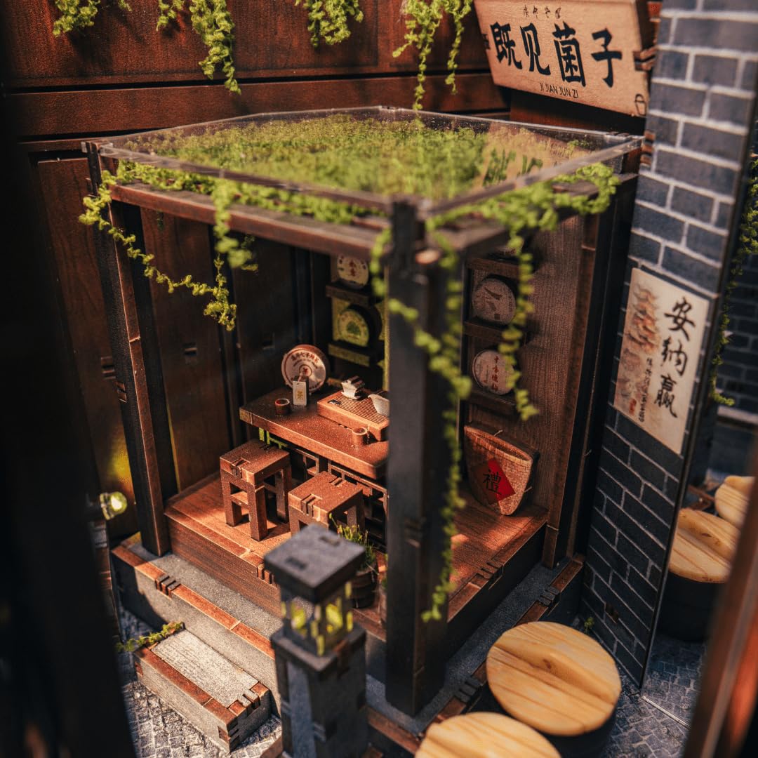 Anavrin Lijiang - Kit per angolo libro in legno 3D fai da te, per adulti, adolescenti e amanti dei libri, decorazione per libreria, regalo creativo per familiari, amici e anziani