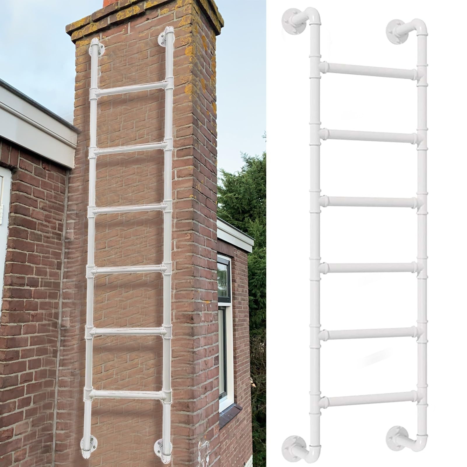 Escalera de pozo de ventana de sótano en metal de 4 a 8 pies para pared