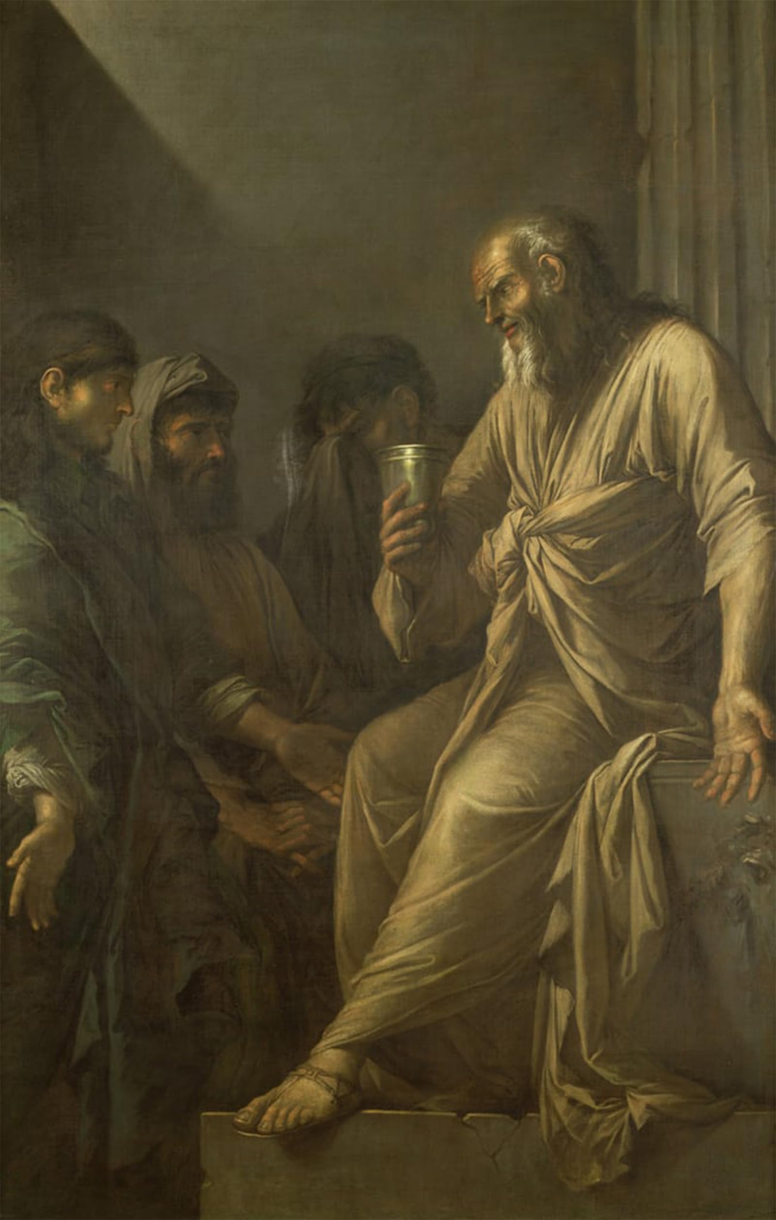 SERENDIPITP Retro Picture Poster Wall Art Pictures Painting the Death of Socrates by Salvator Rosa Wall Art Canvas Print for Wall Decor 60x90cm